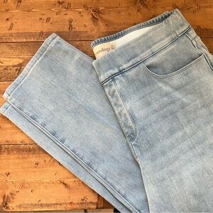 Soft Surroundings Pull On Stretch Jeans Womens Size Large Straight Cropped